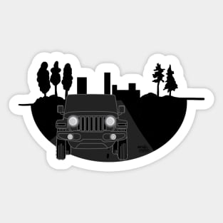 Jeep trip in the dark Sticker